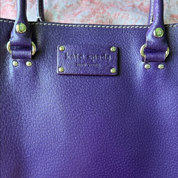 Kate Spade Purple Leather Tote - Picture 1 of 6